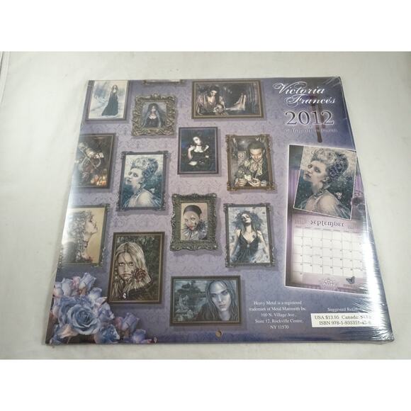 2012 Victoria Frances Heavy Metal Gothic Art Calendar New Sealed - Picture 4 of 7